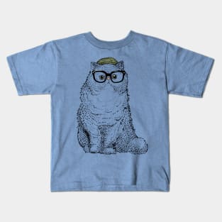 hipster Cat cat Kids T-Shirt